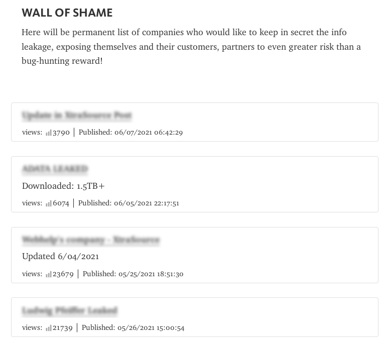 Wall of Shame